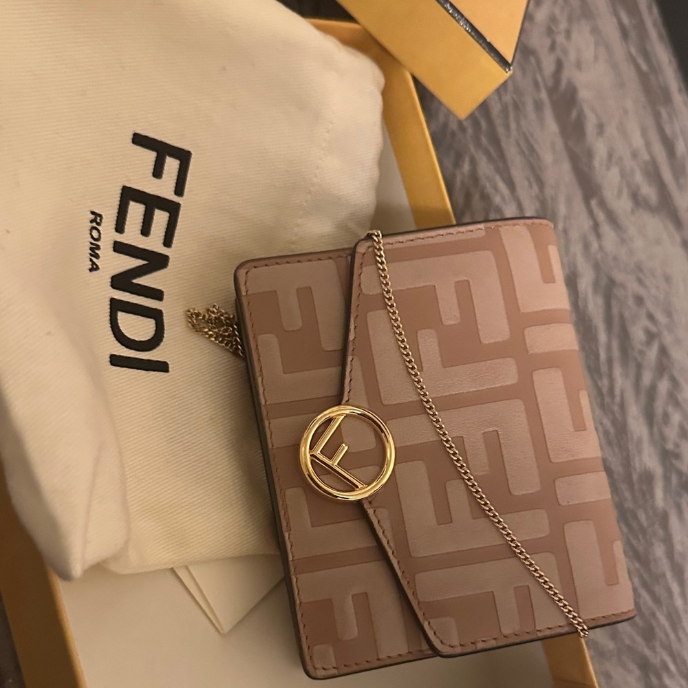 Fendi Beige and Gold Wallet